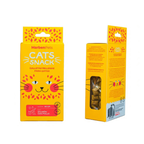 Galletas rellenas de Salmón y Pollo 80g - Cats Snack