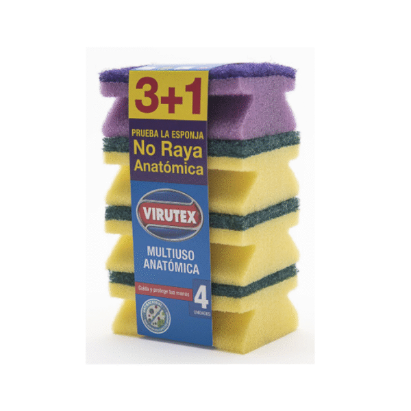 Esponja acanalada abrasiva virutex 3+1