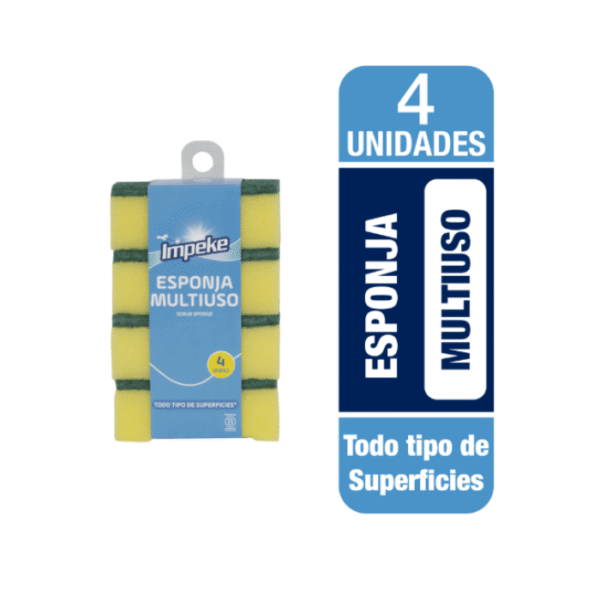 Esponja Lisa Abrasiva Impeke Multiuso 4 un