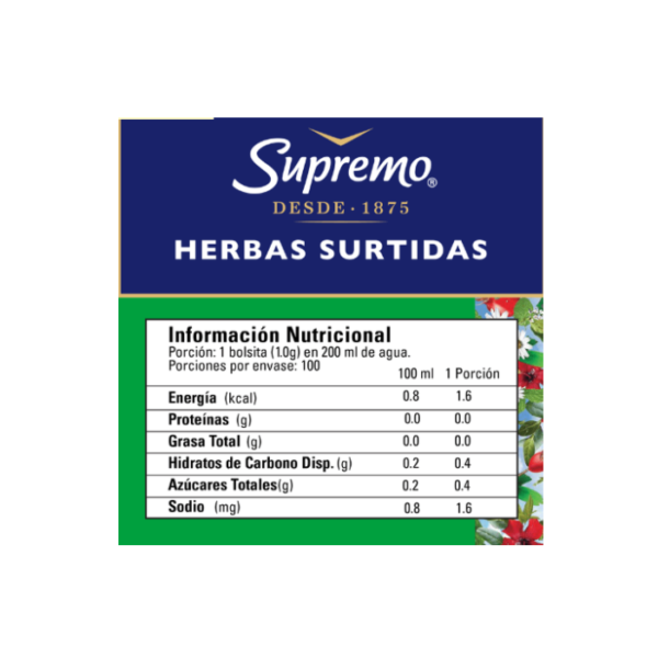 Hierbas Supremo Surtidas 100 Bolsas