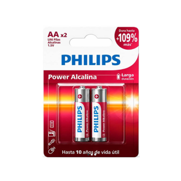 Pila Philips AA Blister 2 un Pila Alcalina AA Philips Blíster 2 un